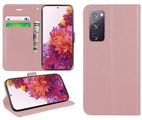 DN-Technology Galaxy S20 FE Case For Samsung S20 FE Case, Phone Case, PU Leather Flip Case, Wallet Style, Book Pouch, Magnetic Closure, Card Cash Holder, Cover For Samsung Galaxy S20 FE (ROSE GOLD)