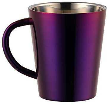 Flatware Colore Arcobaleno in Acciaio Inox Tazze da caffè Personalizzato con Maniglia Doppia Parete Arcobaleno Tazze da Viaggio da Campeggio Tumbler per Bambini (Color : Purple)
