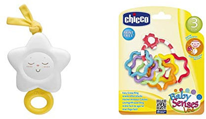 Chicco Carillon Ninna Stella per Bambini, 0 Mesi + & Trillino Gioco Anelli afferrafacile, 3-18 Mesi