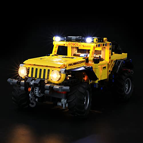 BRIKSMAX Kit di Illuminazione a LED per Lego Technic Jeep Wrangler - Compatibile con Lego 42122 Modello di Blocchi predefiniti- Non includere Il Set Lego(Versione Telecoman