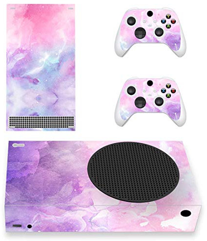 PlayVital Pegatina Completa para Xbox Series S - Vinilo Adhesivo Skin Decal Cover para Consola y Mando, Resistente a Arañazos, Fácil de Aplicar y Retirar, Diseño Personalizado (Acuarela Rosa)