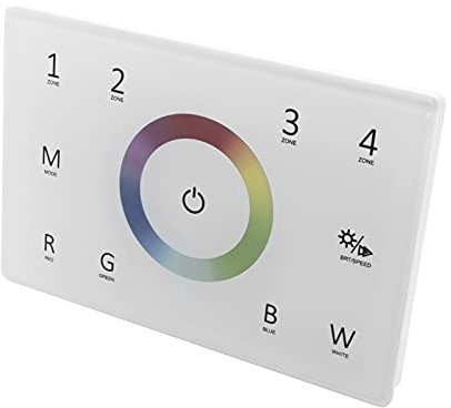 Planetitaly Controller RF Pannello da Parete Incasso 503 Telecomando RGBW DMX512 4 Zone 230V