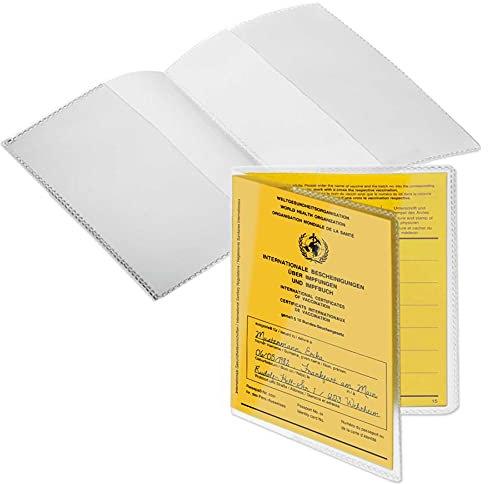 mtb more energy® 1x Hülle für Impfausweis Impfpass (Größe 13x9.3 cm, Ausstelldatum ab ca 2005) - aufklappbar - transparent, leicht mattiert - Impfpass Hülle Klarsichthülle Schutzhülle