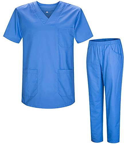 MISEMIYA - Unisex-Schrubb-Set - Medizinische Uniform mit Oberteil und Hose ref.8178 - X-Large, Hellblau 21