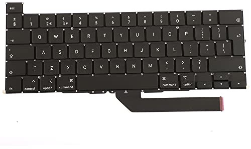 OLVINS UK-englisches Layout A2141 Tastatur für MacBook Pro Retina 16 A2141 UK-Tastatur 2019 EMC 3347