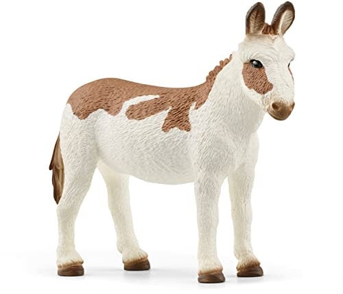 schleich FARM WORLD | Amerikanischer Esel gefleckt 13961 | schleich Spielfigur | detailgetreue Tierfiguren | tolles Geschenk für Jungen und Mädchen | Bauernhof Spielzeug ab 3 Jahre | 14 x 4 x 12 cm