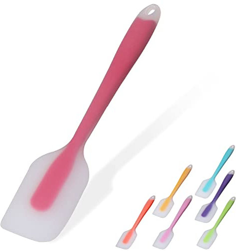 Silicone Spatula, Spatulas for Cooking 450°F Heat Resistant Seamless Rubber Spatulas Non-Stick Silicone Kitchen Utensils for Cooking, Baking and Mixing, Dishwasher Safe (Red)