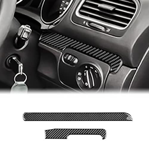 JORAsa Für Volkswagen VW Golf 6 GTI MK6 Kohlefaser Zubehör Auto Mittelkonsole Armaturenbrett Zierleiste Zierleiste Aufkleber Aufkleber Innenverkleidung 2008 2009 2010 2011 2012 2013(Schwarz)