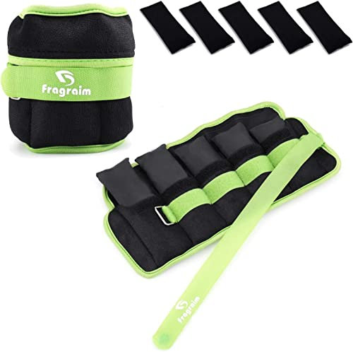 Fragraim Poids Cheville Ajustables, Poids Poignet, Leste Cheville 1-6 KG par Paire avec Poids Amovible pour Le Jogging, la Gymnastique, L'aérobic, la Thérapie Physique