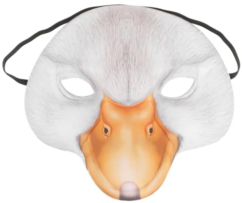 Abaodam Weiße Entenmaske für Karneval, Halloween und Cosplay | Leichte Tiermaske für Maskenball, Fotobox, Theater, Mottofeier und kreative Verkleidung für Erwachsene