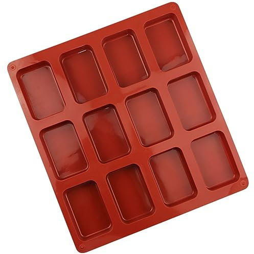 Ashleyzj Moule à en silicone à 12 cavités, mini moule à Cake Design Accessoire (Red, One Size)