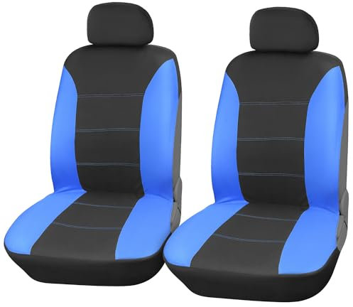 Upgrade4cars Autositzbezüge Set für die Vordersitze | Auto-Schonbezüge Universal in Blau | Autositzbezug für den Fahrersitz & Beifahrer