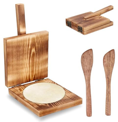 Prensa De Tortilla, Máquina De Tortilla De Madera Con Mango Antideslizante Herramienta De Prensado De Masa, Taco Maker Taco Prensa Manual Masa Prensa Máquina Para La Cocina Prensa Para Galletas