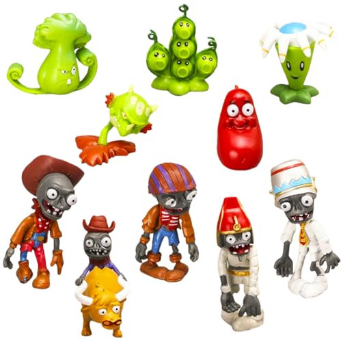 Toys, 10 Pcs Toys Cake Topper Figures, Plants Toys, Plants Party Supplies, Cake Decoration, Suitable for Themed Party Decorations