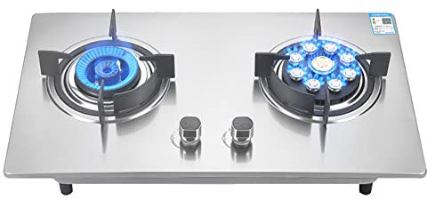 WolFum Cuisinière à gaz de camping, cuisinière à gaz légère en acier inoxydable, cuisinière à gaz Ng/LGP, cuisinière de cuisine, équipement de pique-nique en plein air, cuisinière professionnelle,
