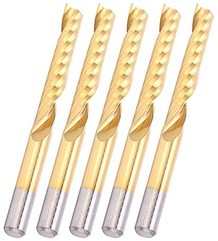Fraise en Spirale, 5 Pièces Fraise CNC 4 X 25 X 45 Mm Fraises en Bout Durables Fraises, pour la Coupe de L'aluminium
