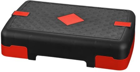 Baoblaze Fitness-Stepper, verstellbar, für Aerobic-Training, Fitness-Stepper, rutschfeste strukturierte Oberfläche, leichte Step-Plattform für Indoor-Übungen, Schwarz Rot