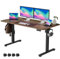 VOSATRON Elektrisch Höhenverstellbarer Schreibtisch 140x60cm Schreibtisch Höhenverstellbar mit Memory-Steuerung und Anti-Kollision Technologie, Rollen, Spleißbrett, Schwarz Rahmen/braun Tischplatte