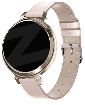 Bandz Lederarmband 'Classic' - Echtlederarmband 14mm passend für Garmin Lily 2 (nur zweite Version) - Rosa