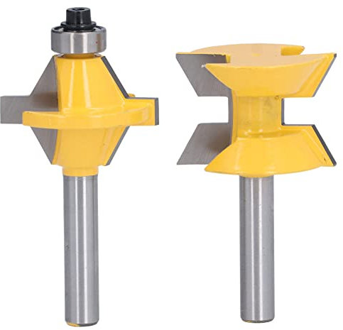 NDNCZDHC 2-teiliges 120-Grad-Fräser-Set mit Nut und Feder, 8-mm-Schaft-Fräser mit 2er-Box für MDF, Spanplatten und Sperrholz