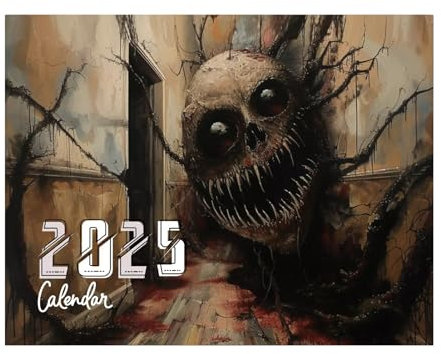 Horrorkalender 2025, Geister-Wandkalender, gespenstischer Kalender 2025, Horror-Wandplaner, Tageskalender 'Horror,Monatsplaner 'Horror,Planer se