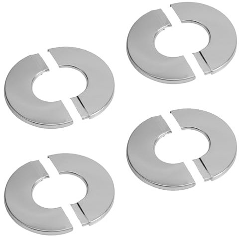 UFURMATE Pipe Wall Covers, 4Pcs Stainless Steel Round Escutcheon Plates Self-Adhesive Pipe Plate Covers Decorative Shower Pipe Covers, Inner Diameter 25mm/1inch
