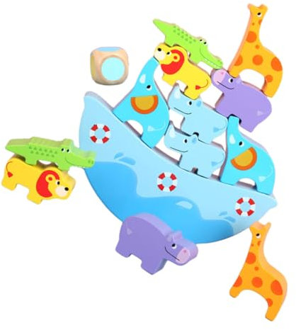 MUSISALY 1set Giocattoli Legno Forma di Animali Blocchi Impilabili per Ragazzo Ragazza Gioco Educativo per Sviluppare Coordinazione e Abilità Sociali Giocattolo per Ragazzo Ragazza e