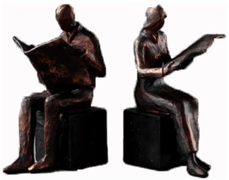 BKEKM Serres Livres Serre-Livres de Lecture de Personnages Bouchons de Livre au Design Unique Serre-Livres Vintage Serre-Livres en résine de qualité supérieure pour Hommes et Femmes Élégant