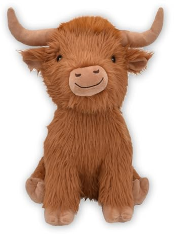 HAPPYPET Highland Cow Jumbo-Hundespielzeug, Plüsch, superweich, Stofftier