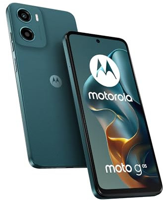Motorola Moto g05 Smartphone (Kratzfestes 6,67-HD+-Display Dank Corning Gorilla Glass 3, wasserabweisend, 50-MP-Kamera, 4/64 GB, 5200-mAh-Akku, TurboPower-Aufladen) Forest Green, inkl. Schutzcover