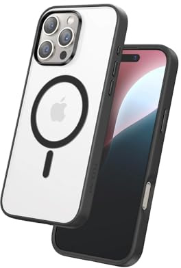 FLOLAB Surtect Tri-Fusion Magnetic für iPhone 16 Pro Hülle, schützendes, schlankes Design, MagSafe-kompatibel, militärischer Standard – Schwarz matt transluzent