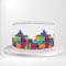 Double Plastic Toy Bricks Construction Wall Build Design Playful Wrap Around Print A4 Edible Paper Icing Sheet Cake Topper Side Ribbon Border Decor for Personalised Themed Decorations