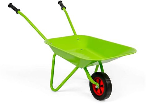 Bigjigs Toys Garden Wheelbarrow - Lightweight Metal Wheelbarrows For Kids, Sturdy & Durable, Children’s Gardening Sets & Gifts, Age 3 Years Old +