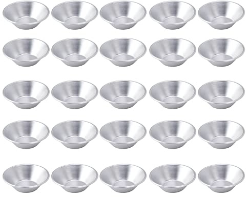 Aluminium Muffinformen Mini Cupcake Backförmchen Lebensmittel, 25 Stk. | Gleichmäßige Wärmeleitung für schnelles Backen, Glatte Oberfläche zur einfachen Entformung
