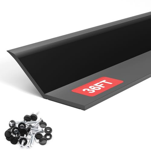 Garage Door Seal Top and Sides - 36 FT TPE Weather Stripping Garage Door Seal Replacement Weatherproofing Universal Sealing, Black