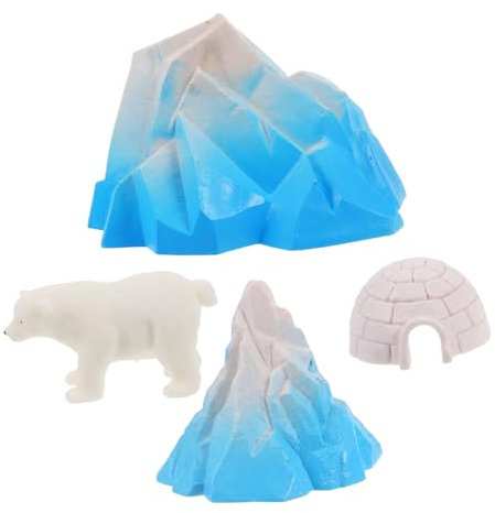 Warmhm 4stücke Mini-iglu-Haus-Modell Aus Winzige Iglu Für Puppenhaus-Dekoration Simulation Polartier-Spielzeug Für Junge Mädchen Für Schreibtisch Und Vitrinen-Dekoration Winterliche Mikro