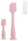 lasuroa 2pcs Baby Diaper Cream Spatula with Travel Case, 2 Sizes Soft Flexible Silicone Butt Paste Applicator Baby Diaper Rash Cream Spatula Bum Brush for Newborn (Pink)