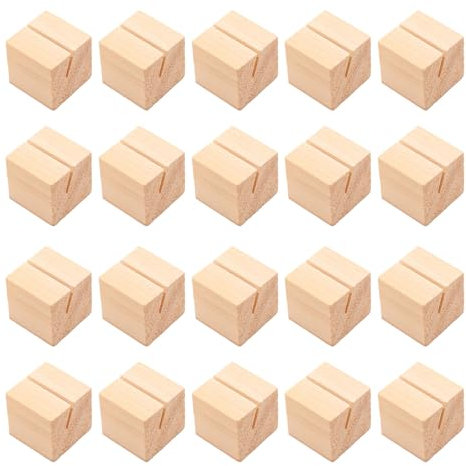 Limtula Lot de 20 supports en bois pour numéros de table de mariage - Porte-cartes de nom, mémos, notes, photos, étiquettes alimentaires