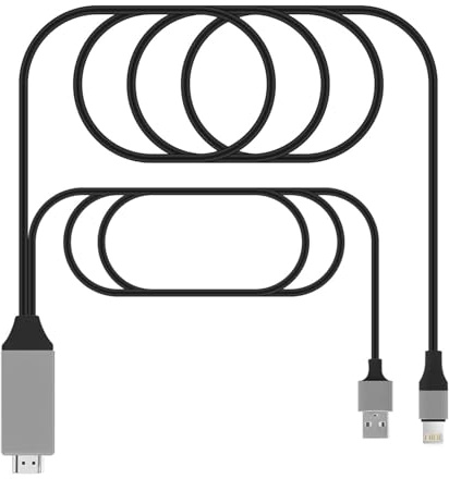 Cavo di conversione monitor Cavo video HD 4K for Apple iPhone 14 13 12 11 Pro Max IPad Mini Adattatore da Lightning a HDMI AV digitale 1080P TV Proiettore Monitor Display Linea di conversione(C1)