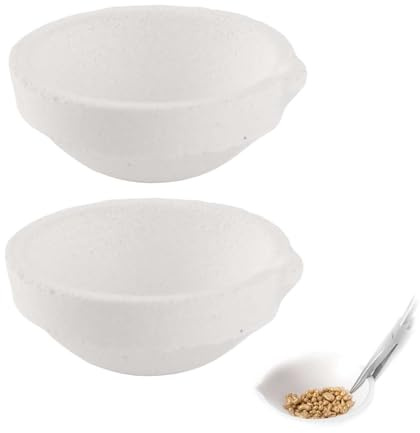 Keramik Crucible Schüssel, 2pcs Quarz schmelzende Gerichte Topf Kleiner Keramik Crucible Dish Tasse Quarz schmelzend Guss für Gold Silber Platinum Raffining