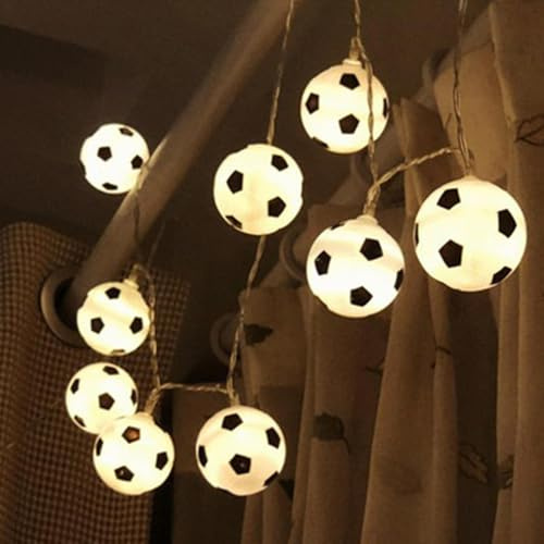 Yulokdwi Soccer LED Lichterkette | Fußball Beleuchtung,LED Deko Für Party Camping Weihnachten Schlafzimmer Hochzeit Terrasse Zimmer