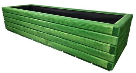 HolzGarden Pflanzkübel Holz Rechteckig 100x30x40 cm Imprägniert Farbe Akazie Wetterfest Blumenkasten Blumentopf Groß Außen Balkon Garten Pflanzkasten Outdoor 80l Serie FORNEA