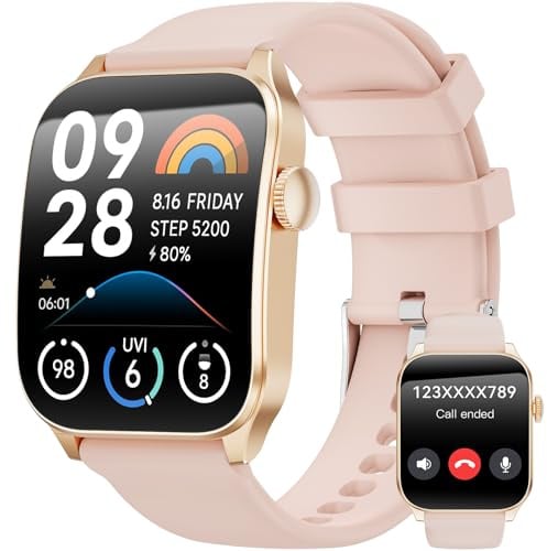 Smartwatch Damen Herren, 1,91 HD-Kurvdisplay Smart Watch mit Bluetooth Anrufen, 100+Sportmodi Fitnessuhr mit Herzfrequenz/Schlafmonitor/Schrittzähler, IP67 Wasserdicht Sportuhr für Android iOS