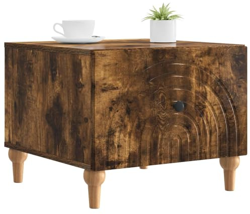 vidaXL Couchtisch Geräucherte Eiche 49 x 50 x 40 cm Holzwerkstoff, Vintage rechteckiger Couchtisch, praktische Aufbewahrung, Holzdesign, Mittelpunkt im Wohnzimmer