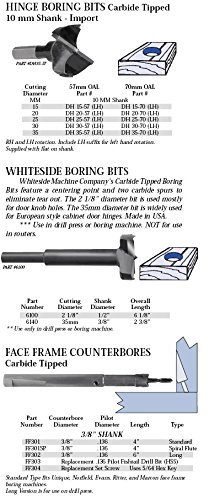 Whiteside Router Bits 6140 Boring Bit with 35mm Cutting Diameter and 3/8-Inch Shank by Whiteside Router Bits