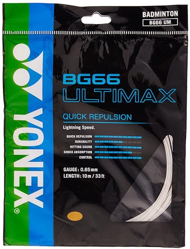 YONEX Bg-66 Cordage Ultimax Pour Raquette de Badminton 10 M Blanc Saite weiß, one Size