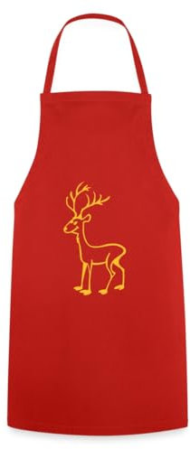 Spreadshirt Strich-Hirsch Kochschürze, One size, Rot