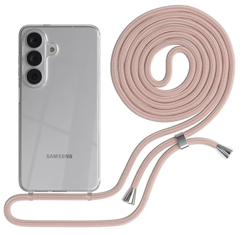 EAZY CASE Handykette kompatibel mit Galaxy S26 Handyhülle mit Umhängeband, Handykordel mit Schutzhülle, Silikonhülle, Hülle mit Band, Stylische Kette für Smartphones, Rosé-Gold