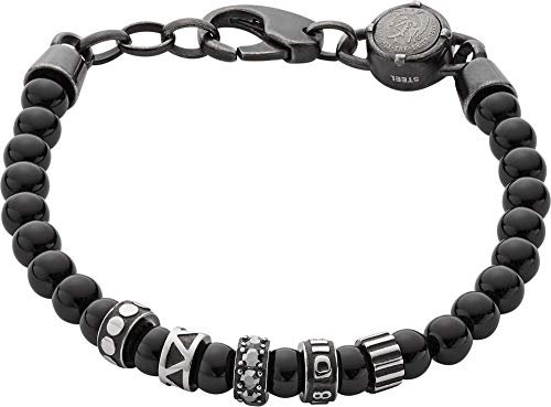 Diesel Armband Für Männer, 18Cm-19.5Cm Schwarzes Edelstahlarmband, DX0961001