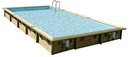 Ubbink - Piscine Bois Linéa 8,00 x 5,00 x 1,40 m - Liner Bleu